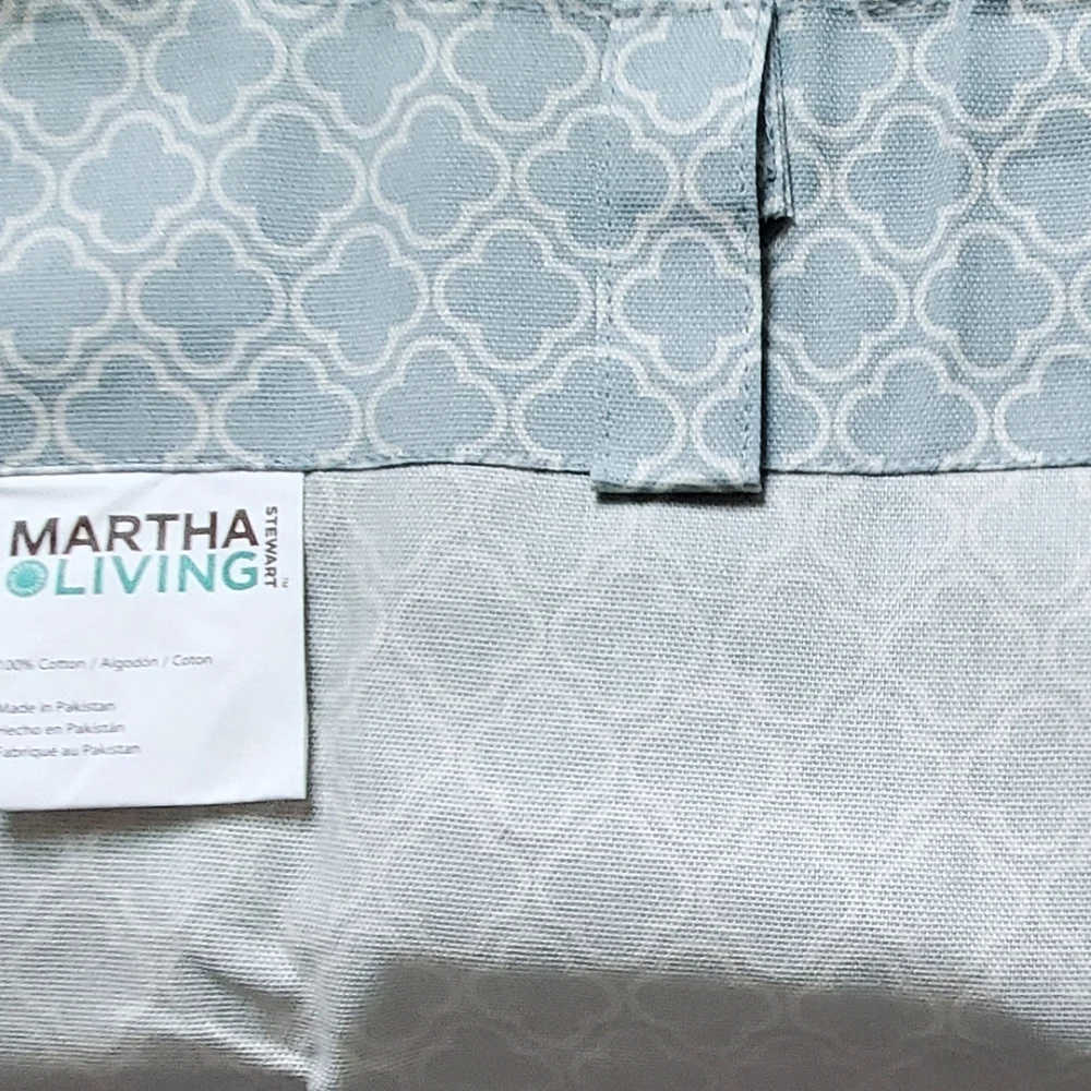 New Martha Stewart HD Moroccan Geo River Mist 2 Panels. 50